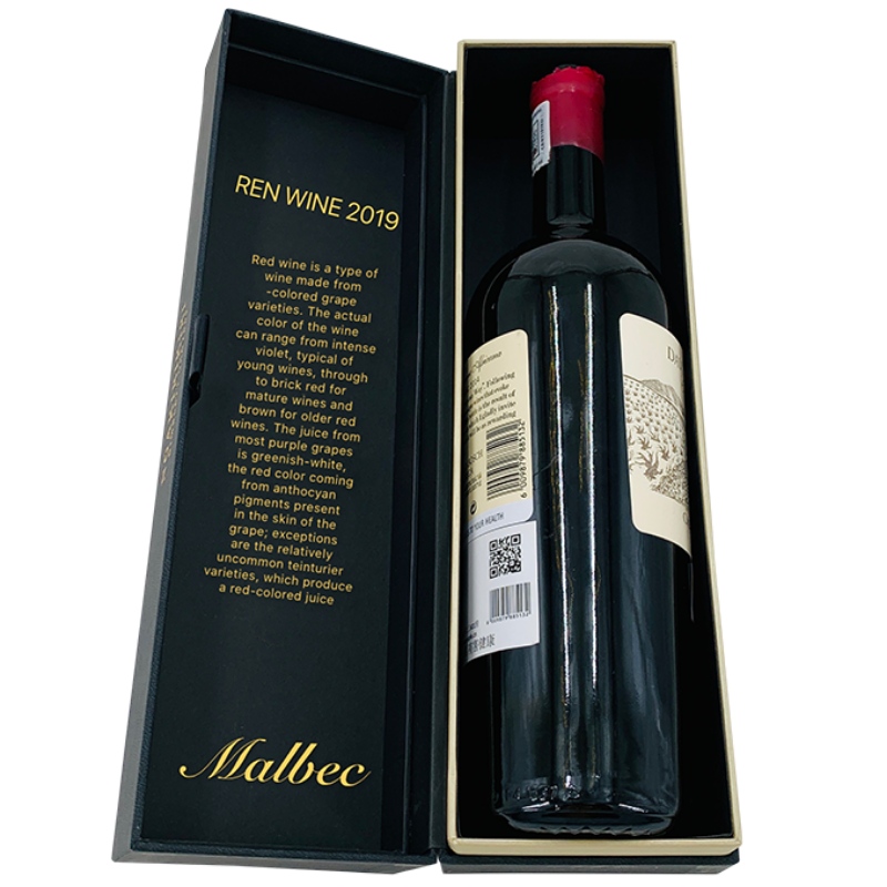 Luxury Custom Wine Packaging Box with Black EVA inside